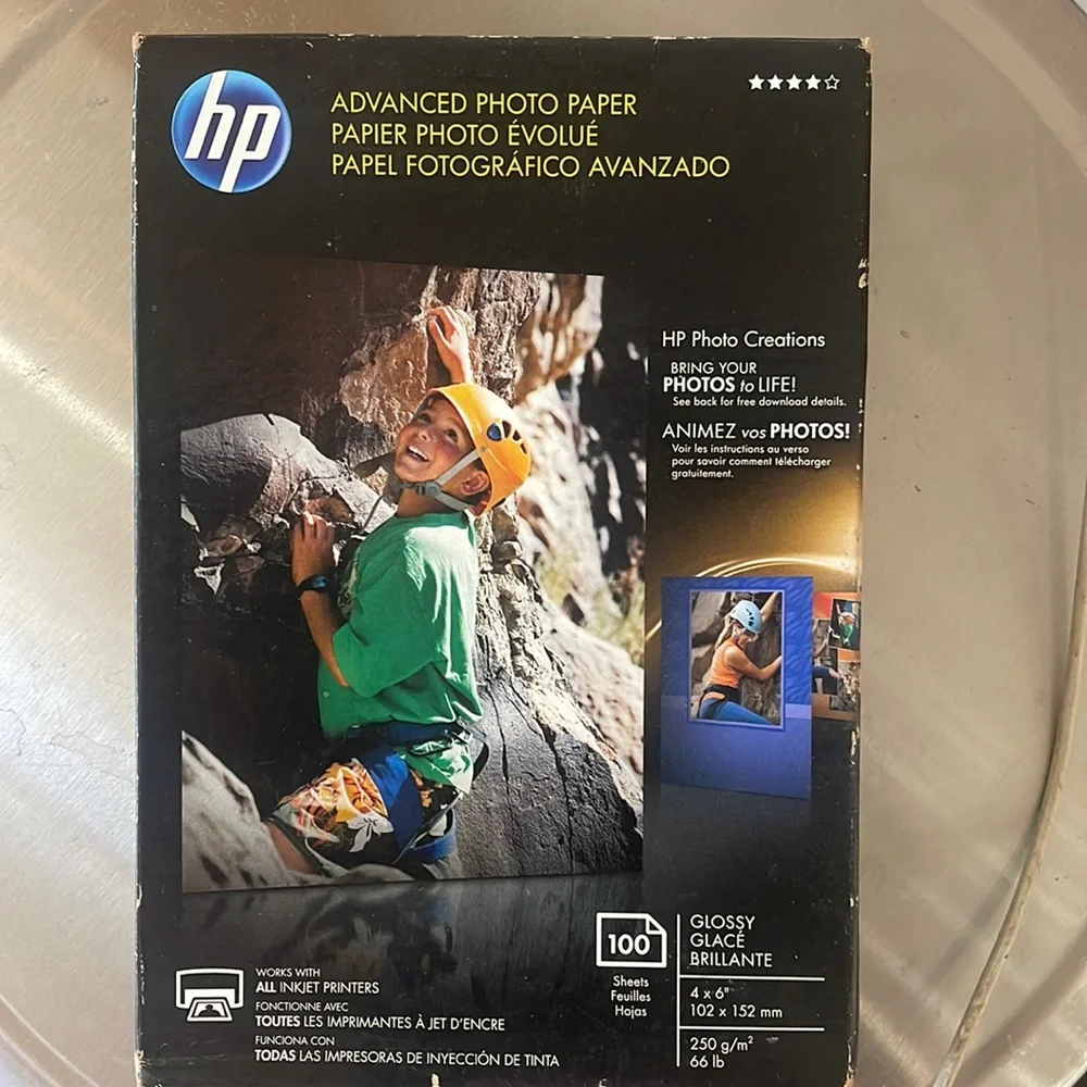 HP Advanced Glossy Photo Paper 100 Sheets 4X6 Q6638A Borderless